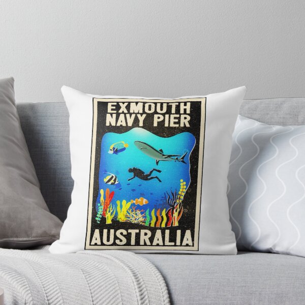 Item preview, Navy Pier Exmouth Scuba Diving Ningaloo Western Australia Vintage Style Vacation Fish Coral Reef designed and sold by Travel Time.