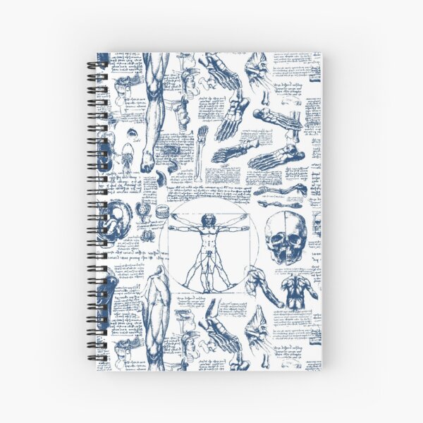 Artikel-Vorschau von Da Vincis Anatomie-Skizzen in Blau, designt und verkauft von TLTextiles.