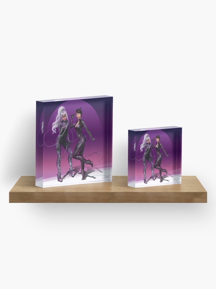 Alternate view of Cat girls Pinups Acrylic Block