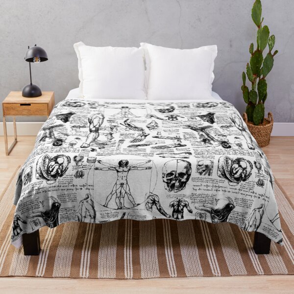 Vista previa del artículo con la obra «Bocetos de anatomía de Da Vinci», diseñado y vendido por TLTextiles.