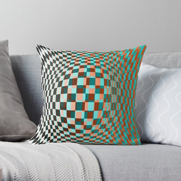 #Optical #Checker #Illusion #Pattern, design, chess, abstract, grid, square, checkerboard, illusion Throw Pillow