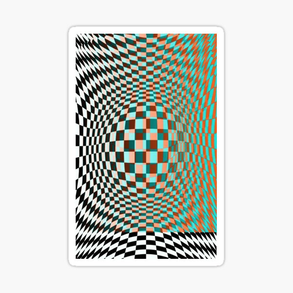 #Optical #Checker #Illusion #Pattern, design, chess, abstract, grid, square, checkerboard, illusion Sticker