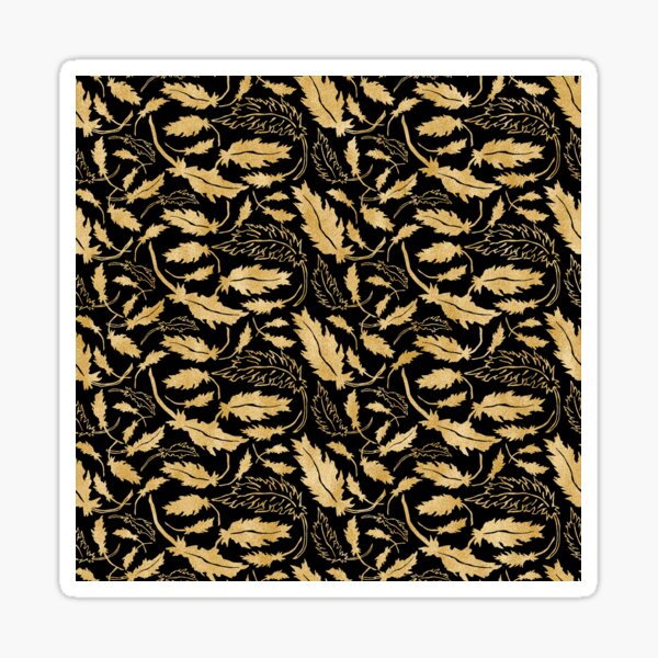 Item preview, Elegant Gold Leaf Lover Pattern On Black designed and sold by UniQueensShop.