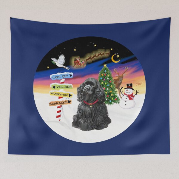Item preview, Christmas Signs with a Black Cocker Spaniel designed and sold by JeanBFitzgerald.