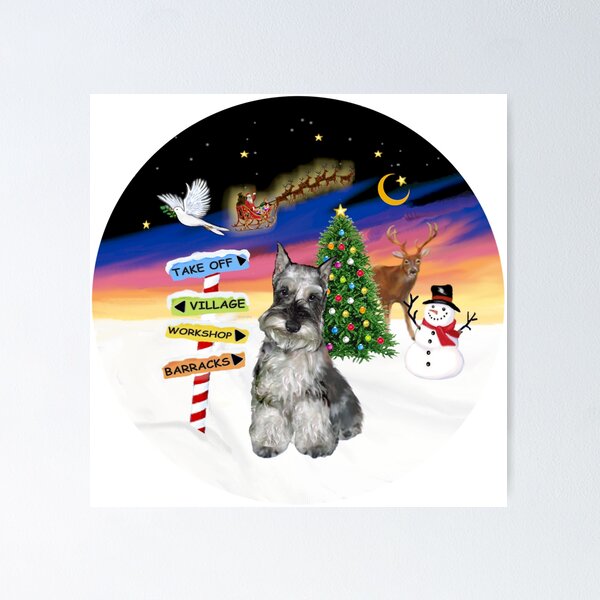 Item preview, Christmas Signs with a Schnauzer designed and sold by JeanBFitzgerald.