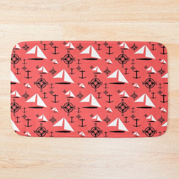 Item preview, marine life on light red designed and sold by M-Lorentsson.
