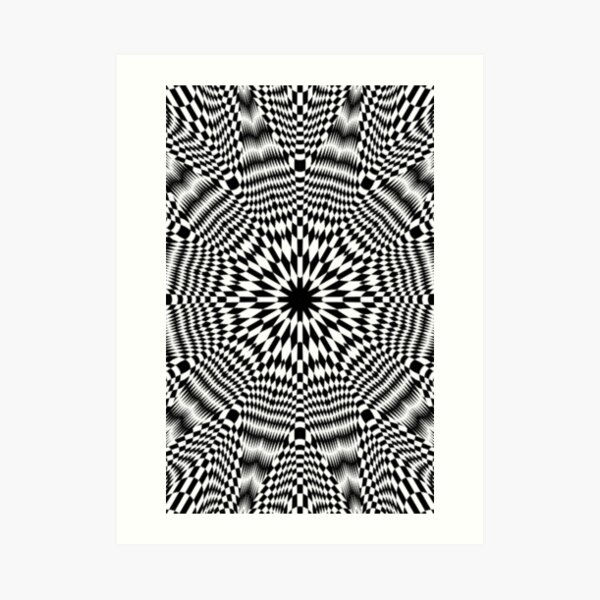 #Optical #Checker #Illusion #Pattern, design, chess, abstract, grid, square, checkerboard, illusion Art Print