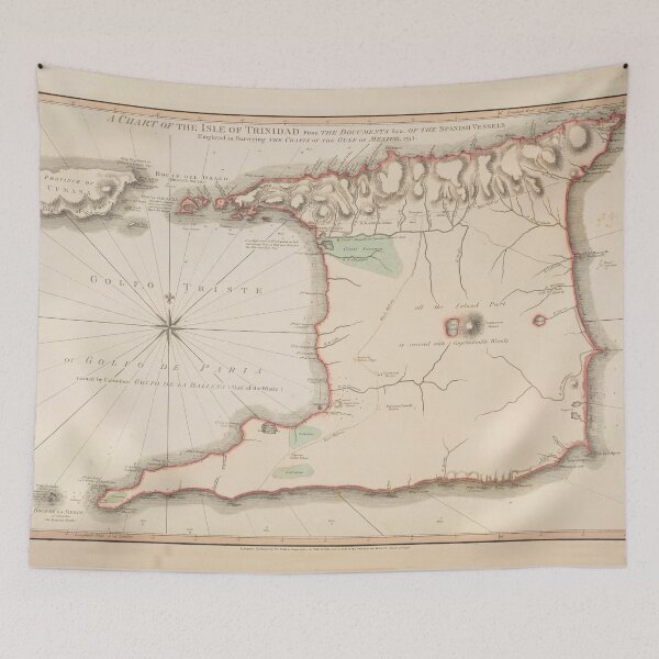 Item preview, Vintage Trinidad Island Map (1793) designed and sold by BravuraMedia.
