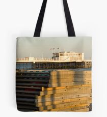 Sunset pier Tote Bag