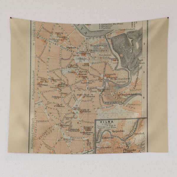 Item preview, Vintage Vilnius Lithuania Map (1914) designed and sold by BravuraMedia.
