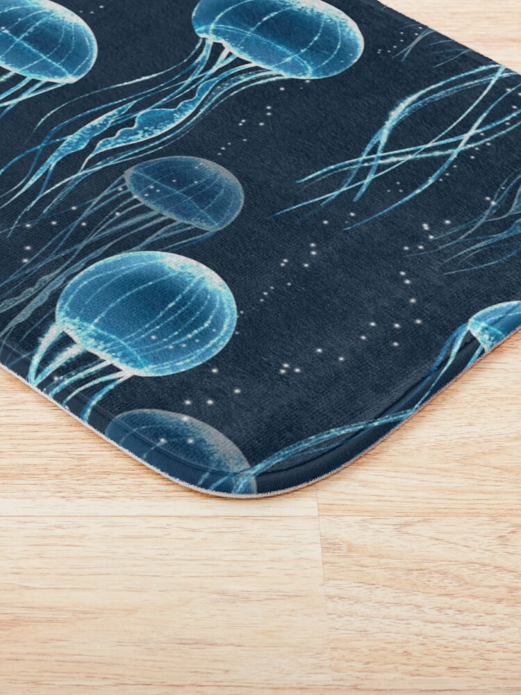Alternate view of Glowing jellyfish Bath Mat