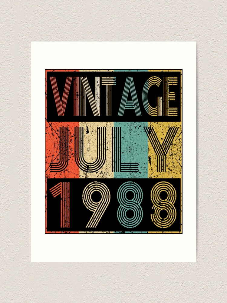 Retro Vintage July 1988 birthday