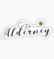 Alderney Flag Heart, Aurigny, Channel Islands Sticker