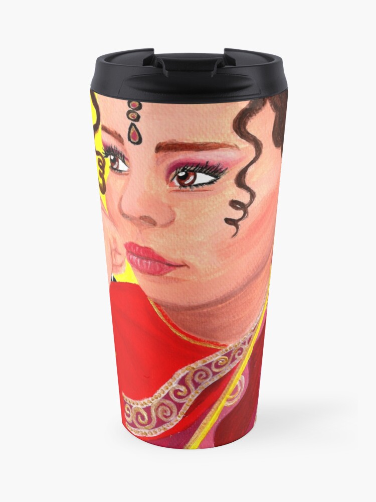 Indian Girl Acrylic Portrait Painting Travel Mug By Almonda Redbubble