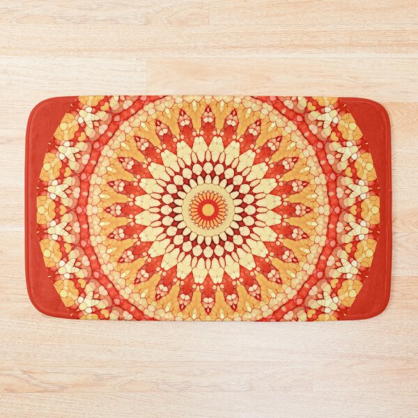 Item preview, Red Yellow Orange Summer Sun Mandala Art Pattern designed and sold by LC Graphic Design Studio.