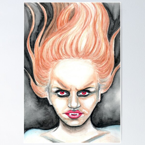Item preview, Vampiress - Readhead Vampire Girl Halloween Art designed and sold by Ivy Lily Art.