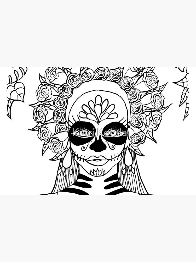Funda para portátil «Dibujo de tinta La Calavera Catrina Sugar Skull» de  Almonda | Redbubble