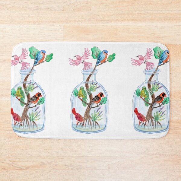 Item preview, Birds in a Bottle Watercolor Painting designed and sold by Ivy Lily Art.