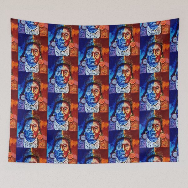 Item preview, Chief Joseph -  Native American (Blue and Orange) designed and sold by CeliaSGarciaArt.