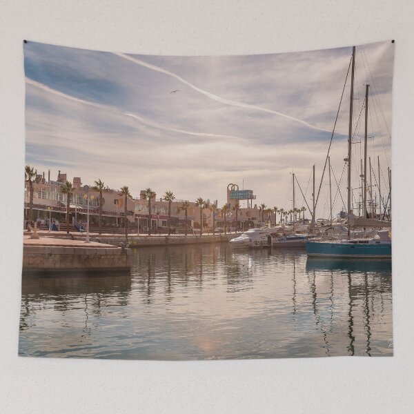 Item preview, Alicante marina with yachts and eateries  designed and sold by TheGecko02.