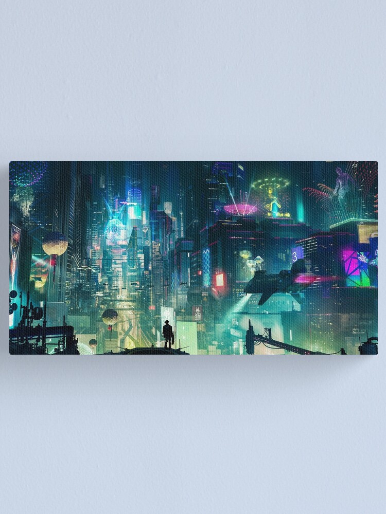 Alternate view of Mega City Nights Futuristic Tokyo Canvas Print