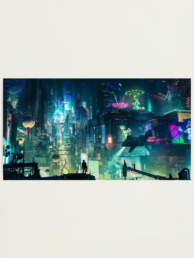 Alternate view of Mega City Nights Futuristic Tokyo Photographic Print