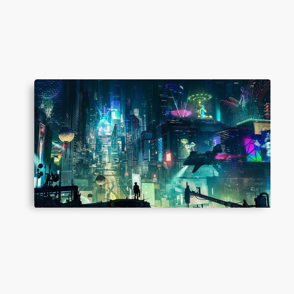 Mega City Nights Tokio futurista Lienzo
