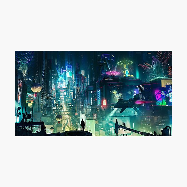 Mega City Nights Futuristic Tokyo Photographic Print