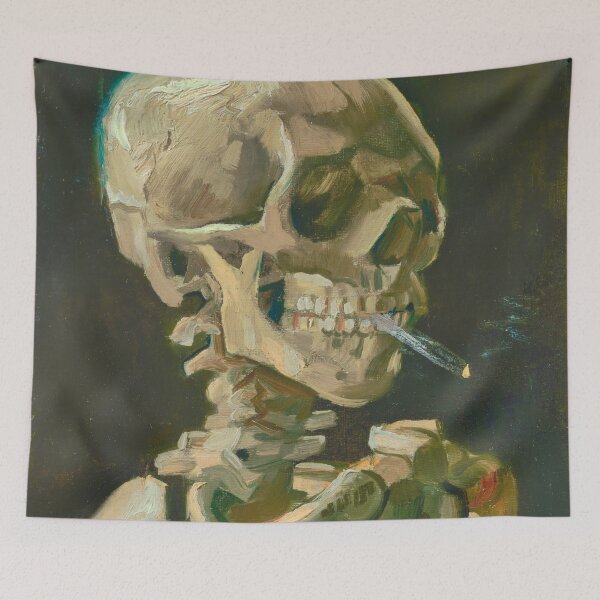 Item preview, Head of a Skeleton with a Burning Cigarette by Vincent Van Gogh (Digitally Enhanced) designed and sold by Mr. Gattax.