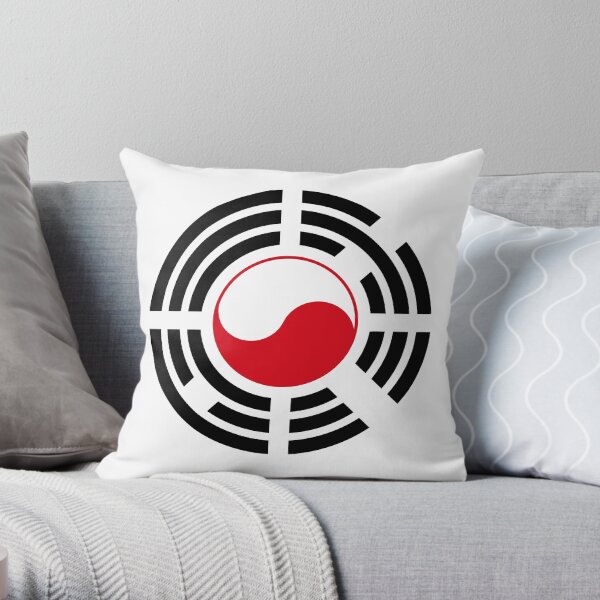Polish Korean Multinational Patriot Flag Series Throw Pillow