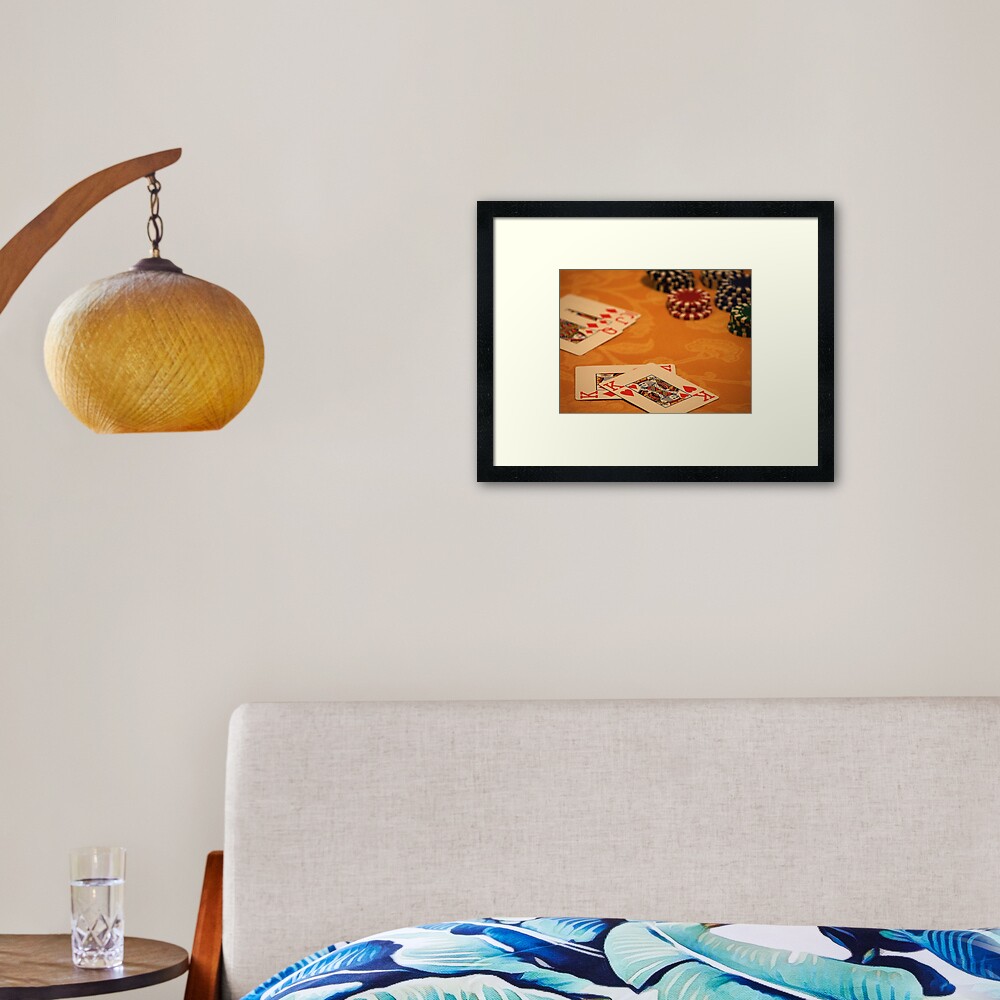 Cards and Chips Framed Art Print