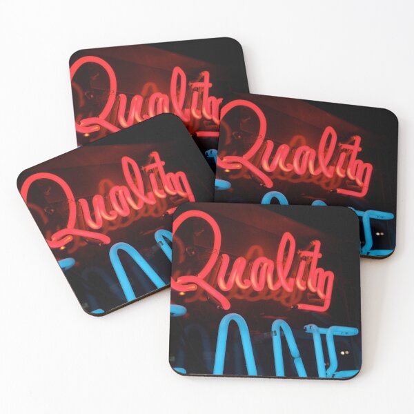 Quality in Neon Coasters (Set of 4)