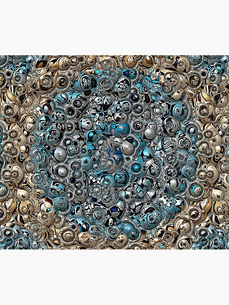 Blue And Beige 3D Abstract by perkinsdesigns