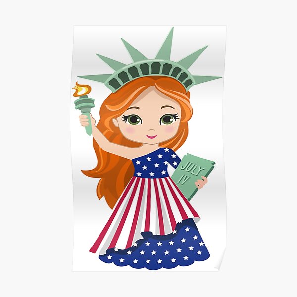 "Statue of Liberty Girl" Poster for Sale by apurpleunicorn Redbubble
