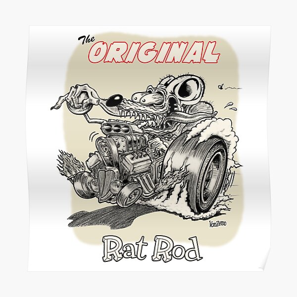 The Original Rat Rod by VonZemo White Poster