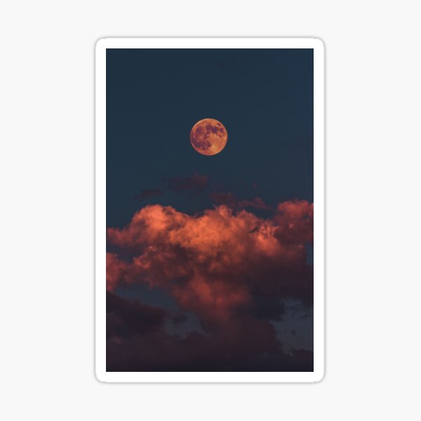 Red Moon Cover Sticker