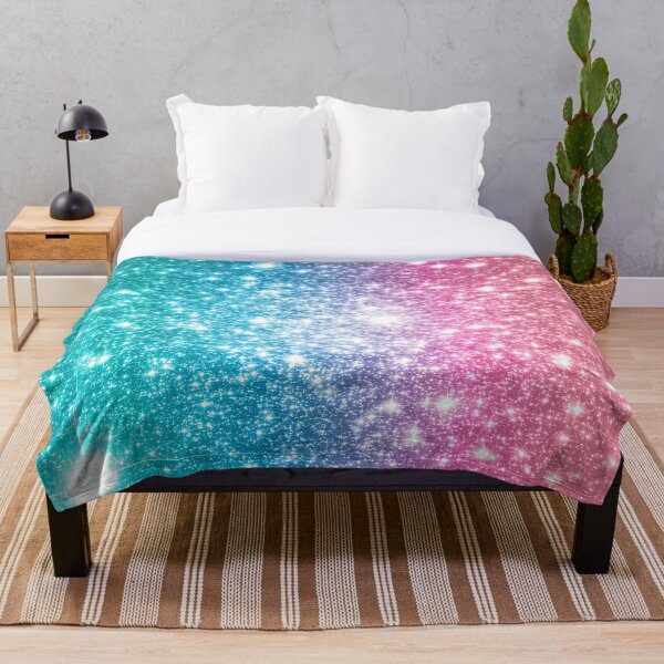 Mermaid Galaxy Sparkle Stars Throw Blanket