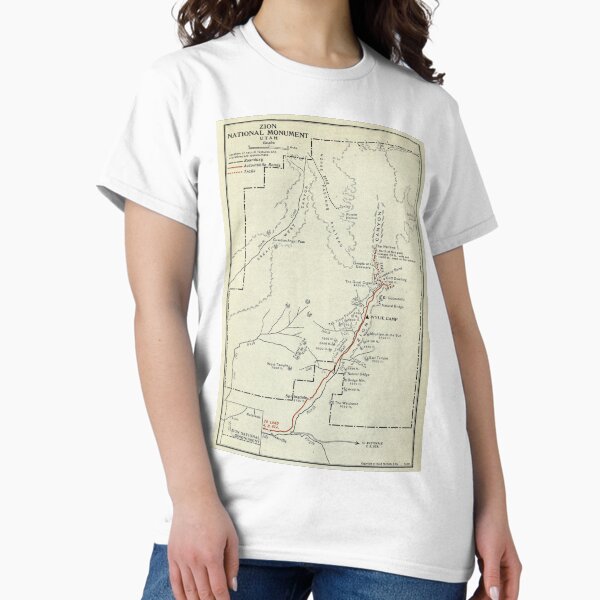 Vista previa del artículo con la obra «Mapa del Parque Nacional Vintage Zion (1919)», diseñado y vendido por BravuraMedia.