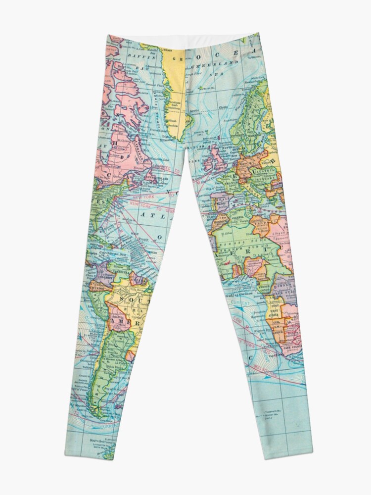Alternate view of Vintage Map of The World (1901) Leggings