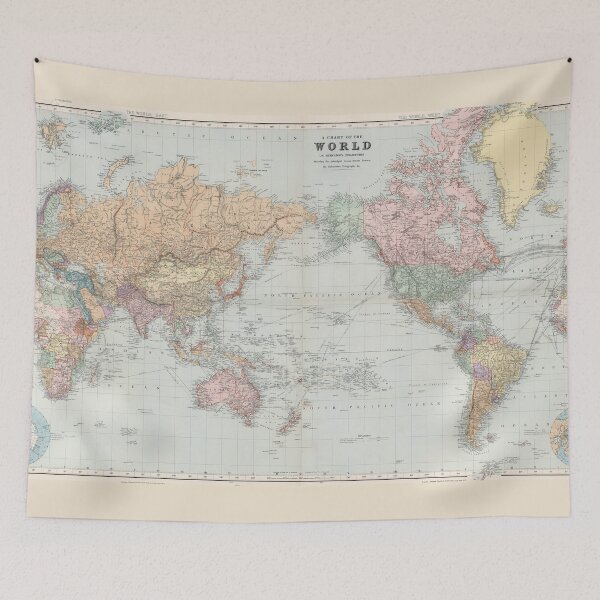 Item preview, Vintage Map of The World (1904) designed and sold by BravuraMedia.
