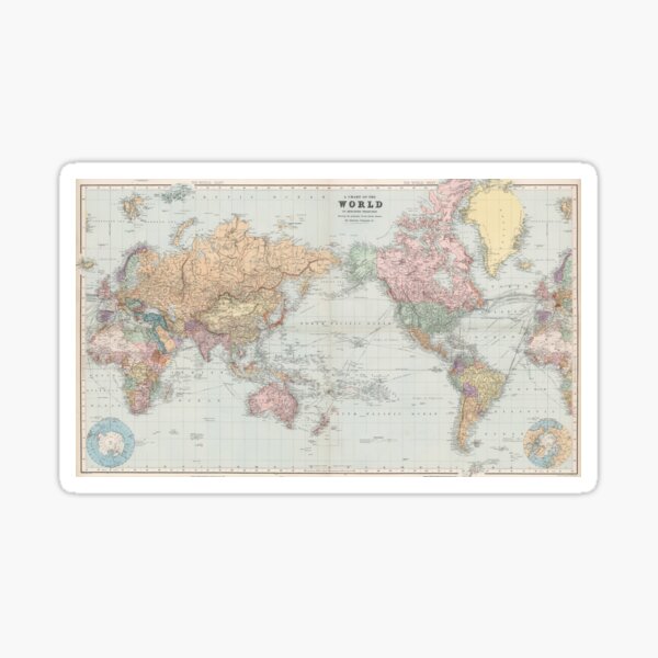 Item preview, Vintage Map of The World (1904) designed and sold by BravuraMedia.