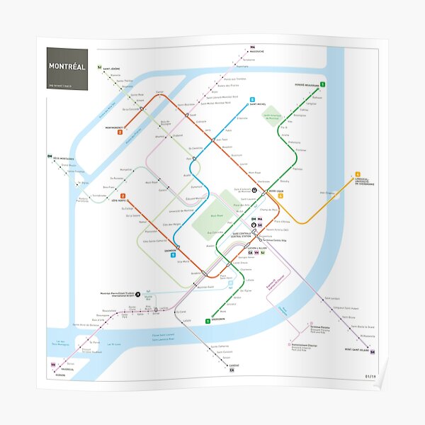 Montreal Metro Map Poster