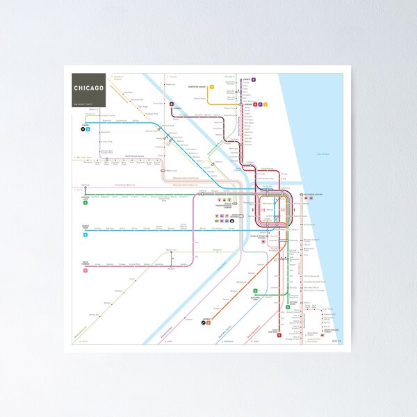 Item preview, Chicago Subway Map designed and sold by Jug Cerovic.