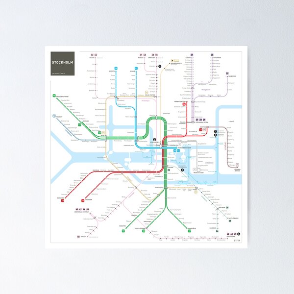 Item preview, Stockholm Metro Map designed and sold by Jug Cerovic.