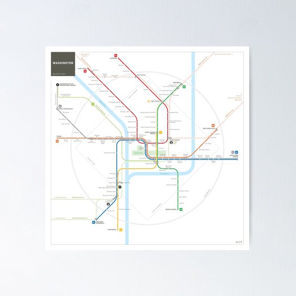 Item preview, Washington Metro Map designed and sold by Jug Cerovic.
