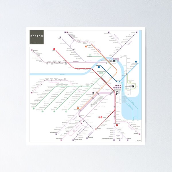 Item preview, Boston metro subway map designed and sold by Jug Cerovic.