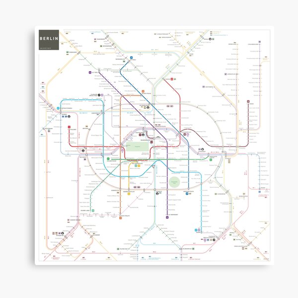 Berlin U-Bahn S-Bahn map Metal Print