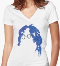 Instant Karma in Blue Women's Fitted V-Neck T-Shirt