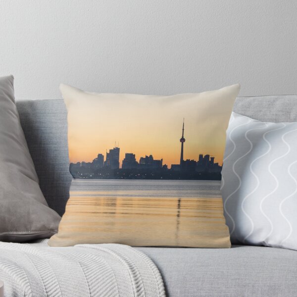 Item preview, Blue Breeze - Predawn Silhouette of Toronto Skyline Over Water designed and sold by Georgia Mizuleva.