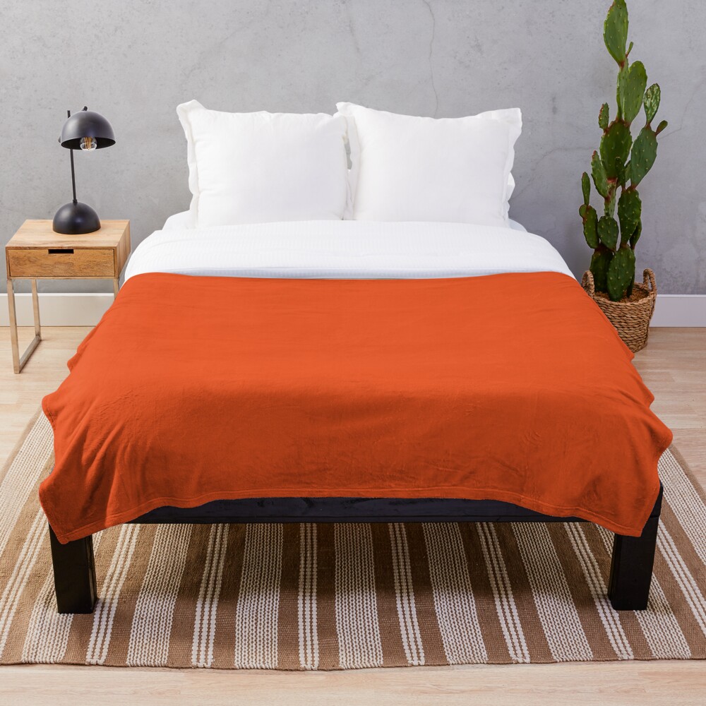"Burnt Orange Solid Color " Throw Blanket for Sale by